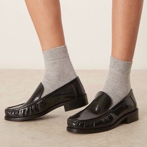ASOS Black Patent Slip-On Loafers